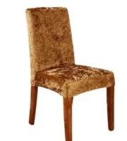 6pcs Golden Colour Velvet Chair Cover