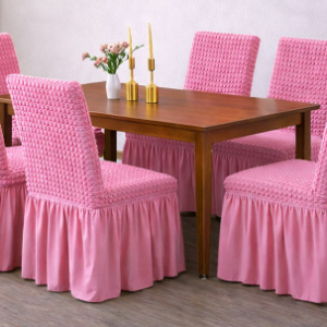 6 Pcs Pink Color Chair cover